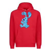 Red blues clues on red sofa Premium Hoodie - linhVisuals