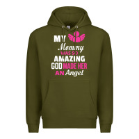 Army Green my mommy was amazing god made her an angel Premium Hoodie - linhVisuals