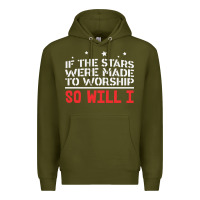 Army Green if the stars were to worship so will i Premium Hoodie - linhVisuals