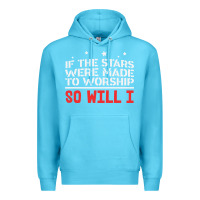 Ocean Blue if the stars were to worship so will i Premium Hoodie - linhVisuals