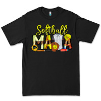 Black Softball Mama Premium Tee - CowhideDigitalArt