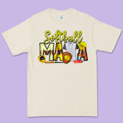 Softball Mama Premium Tee Designed By Cowhidedigitalart