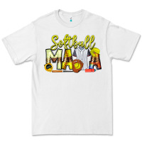 White Softball Mama Premium Tee - CowhideDigitalArt