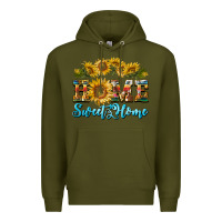 Army Green home sweet home sunflower Premium Hoodie - BarkalooDesign