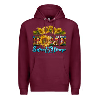 Burgundy home sweet home sunflower Premium Hoodie - BarkalooDesign