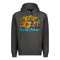 Charcoal Heather home sweet home sunflower Premium Hoodie - BarkalooDesign