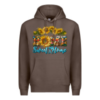 Coffee home sweet home sunflower Premium Hoodie - BarkalooDesign