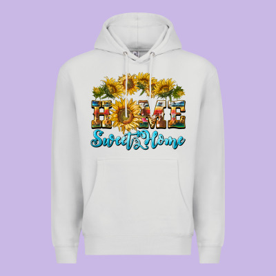 Home Sweet Home Sunflower Premium Hoodie Designed By Barkaloodesign