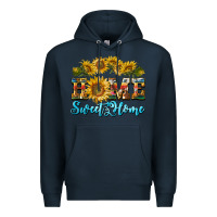 Navy home sweet home sunflower Premium Hoodie - BarkalooDesign