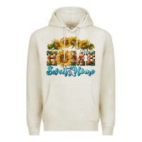 Oatmeal Heather home sweet home sunflower Premium Hoodie - BarkalooDesign