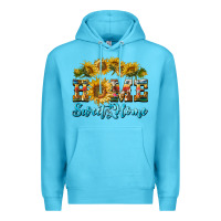 Ocean Blue home sweet home sunflower Premium Hoodie - BarkalooDesign