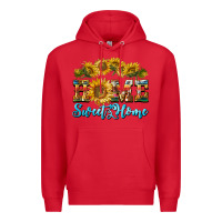 Red home sweet home sunflower Premium Hoodie - BarkalooDesign