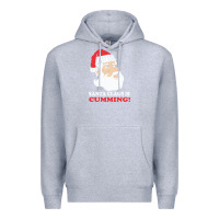 Heather Grey santa claus is cumming dirty humor Premium Hoodie - linhVisuals