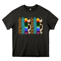 Asphalt serape leopard tooled leather cowhide background Heavy Core Tee - RanaPortraitStore