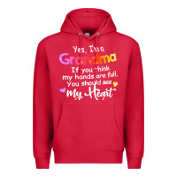 Cardinal grandma t  shirt yes i'm grandma if you think my hands are full t  shi Premium Hoodie - linhVisuals