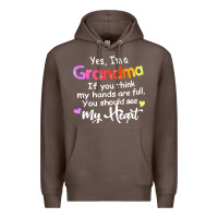 Coffee grandma t  shirt yes i'm grandma if you think my hands are full t  shi Premium Hoodie - linhVisuals