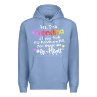 Colony Blue grandma t  shirt yes i'm grandma if you think my hands are full t  shi Premium Hoodie - linhVisuals