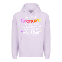 Lilac grandma t  shirt yes i'm grandma if you think my hands are full t  shi Premium Hoodie - linhVisuals
