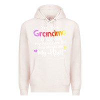 Pale Pink grandma t  shirt yes i'm grandma if you think my hands are full t  shi Premium Hoodie - linhVisuals
