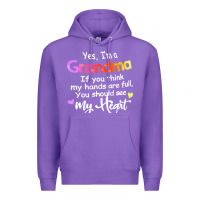 Purple grandma t  shirt yes i'm grandma if you think my hands are full t  shi Premium Hoodie - linhVisuals