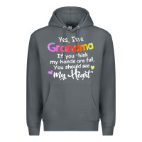 Rock grandma t  shirt yes i'm grandma if you think my hands are full t  shi Premium Hoodie - linhVisuals