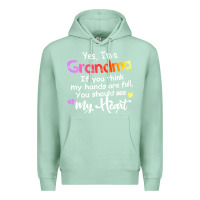 Seafoam grandma t  shirt yes i'm grandma if you think my hands are full t  shi Premium Hoodie - linhVisuals