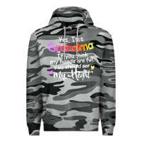 Slate Camo grandma t  shirt yes i'm grandma if you think my hands are full t  shi Premium Hoodie - linhVisuals