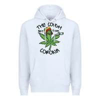 White Funny Weed Leaf Premium Hoodie - linhVisuals