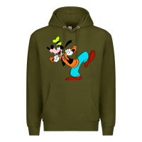 Army Green goofy Premium Hoodie - linhVisuals