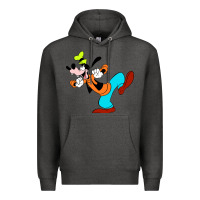 Charcoal Heather goofy Premium Hoodie - linhVisuals