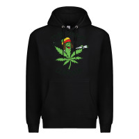 Black Funny Weed Leaf Premium Hoodie - linhVisuals