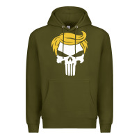 Army Green trump skull Premium Hoodie - linhVisuals