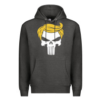 Charcoal Heather trump skull Premium Hoodie - linhVisuals