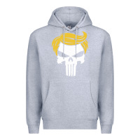 Heather Grey trump skull Premium Hoodie - linhVisuals