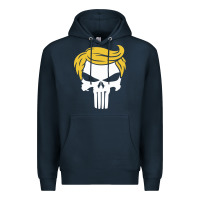 Navy trump skull Premium Hoodie - linhVisuals