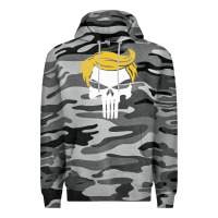 Slate Camo trump skull Premium Hoodie - linhVisuals