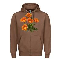 Chestnut California Poppy Flower Zipper Hoodie - RanaPortraitStore