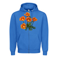 True Royal California Poppy Flower Zipper Hoodie - RanaPortraitStore