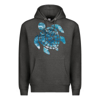 Charcoal Heather ocean sea turtle Premium Hoodie - linhVisuals