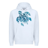 White ocean sea turtle Premium Hoodie - linhVisuals