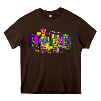 Chocolate Brown mardi gras love Heavy Core Tee - FaDigitalArtStudio