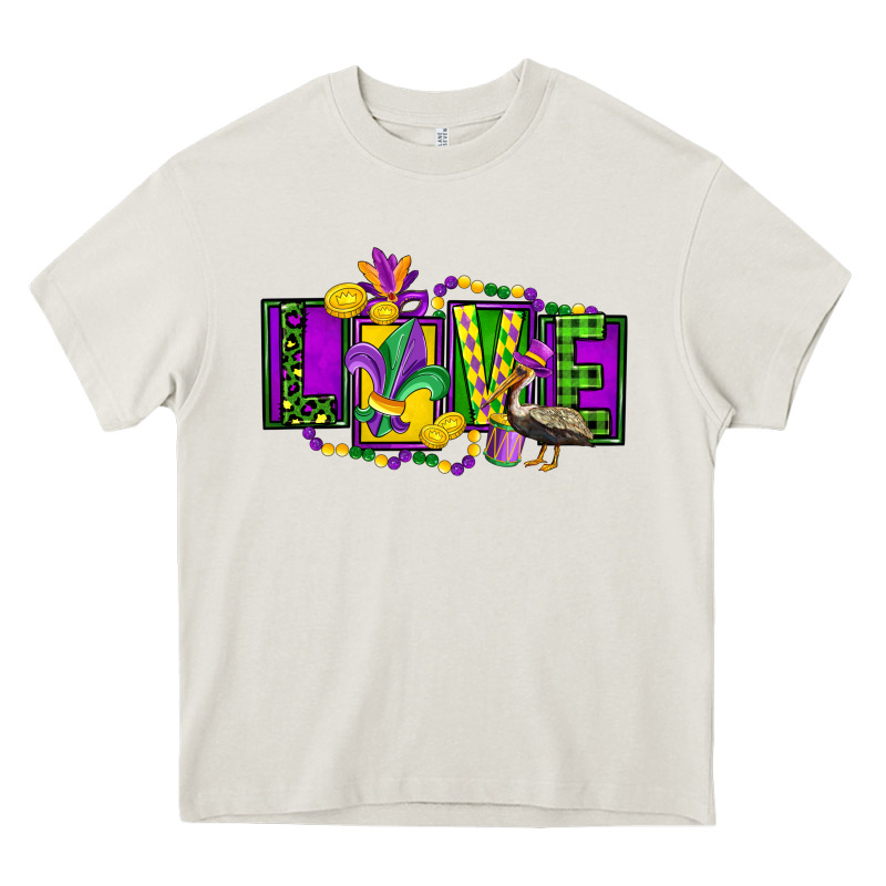 Mardi Gras Love Heavy Core Tee by FaDigitalArtStudio | Teevron