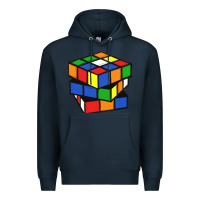 Navy rubik cube Premium Hoodie - linhVisuals