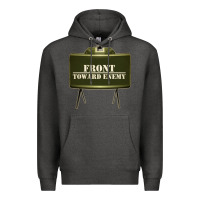 Charcoal Heather front toward enemy distressed claymore mine military Premium Hoodie - linhVisuals