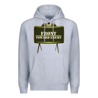 Heather Grey front toward enemy distressed claymore mine military Premium Hoodie - linhVisuals