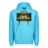 Ocean Blue front toward enemy distressed claymore mine military Premium Hoodie - linhVisuals