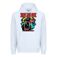 White RUSH MUSIC Premium Hoodie - linhVisuals