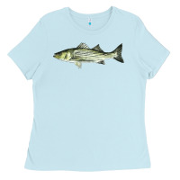 Baby Blue Striped Bass Ladies Tee - LillyAllenDesigns
