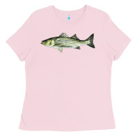 Bubblegum Pink Striped Bass Ladies Tee - LillyAllenDesigns