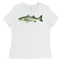 White Striped Bass Ladies Tee - LillyAllenDesigns